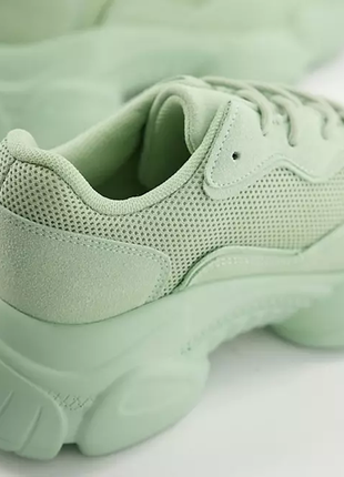 Мятные светло зелёные кроссовки 40 asos design divine chunky trainers in mint green2 фото