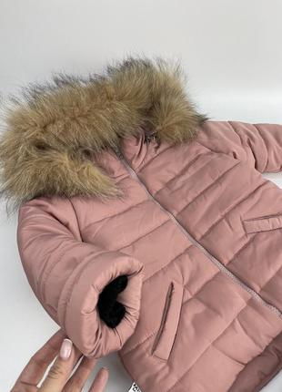 Пудровий комплект зимовий куртка та штани високі напівкомбінезону на флісі до -30 морозу5 фото