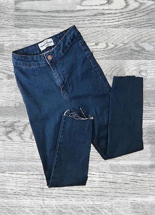 Синие джинсы скинни на невысокий низкий рост