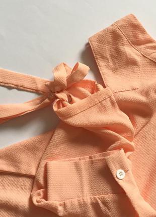 Сорочка блуза на зав'язках персикового кольору3 фото