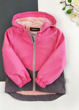 Демисезонная курточка на девочку, ветровка на флисе пудра,розовая3 фото