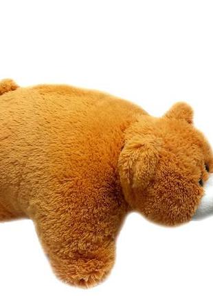 Подушка-іграшка аліна ведмедик 45 см медово-білий2 фото