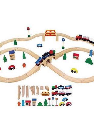 Игрушка viga toys "железная дорога", 49 деталей (56304)