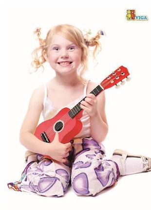Игрушка viga toys "гитара", красный (50691)2 фото