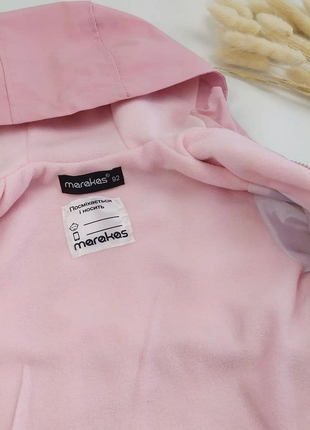 Демисезонная курточка на девочку, ветровка на флисе пудра,розовая5 фото
