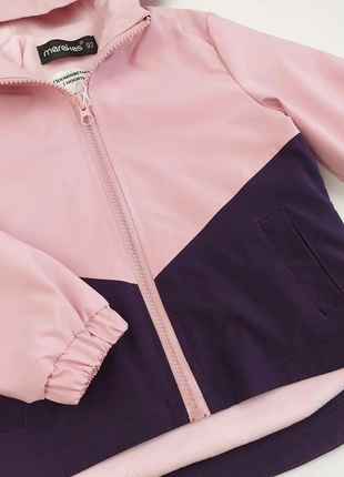 Демисезонная курточка на девочку, ветровка на флисе пудра,розовая6 фото