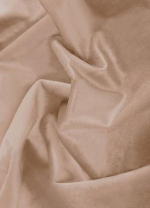 Портьерная ткань для штор бархат люкс персикового цвета1 фото