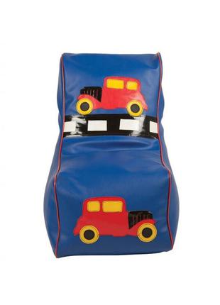 Крісло мішок дитячий машинка синій1 фото