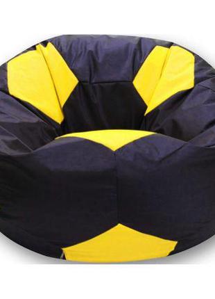 Крісло-мішок м'яч хатка середній чорний з жовтим1 фото
