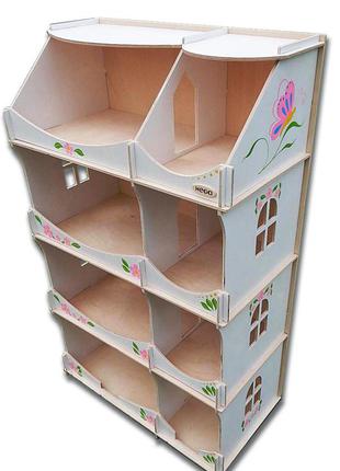 Кукольный домик-шкаф hega с росписью белый (090a)1 фото