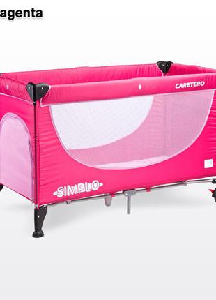 Дитячий манеж-ліжко caretero simplo magenta1 фото