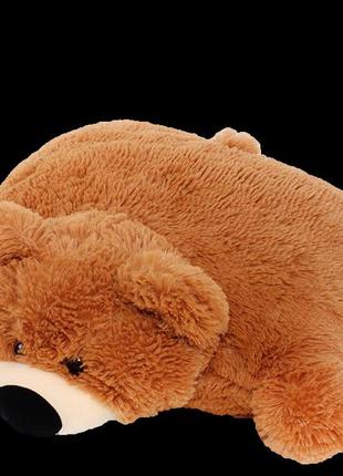 Подушка-іграшка аліна ведмедик 45 см коричнева1 фото