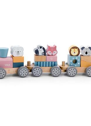 Іграшка viga toys polarb поїзд з тваринами (44015)
