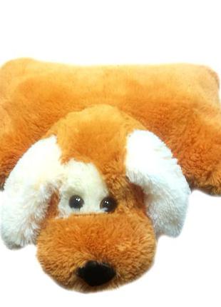 Подушка собачка алина шарик 45 см медово-белая