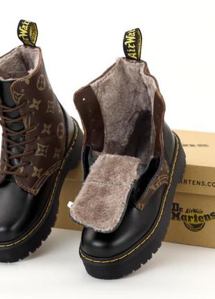 Кожаные женские ботинки в стиле dr martens & louis vuitton.2 фото