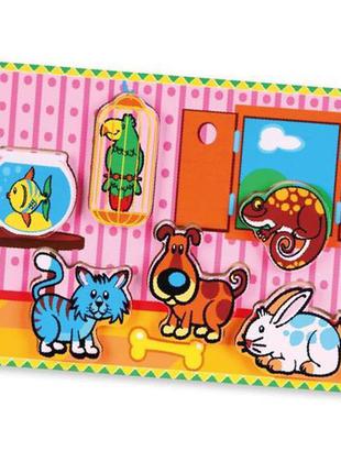 Пазл viga toys "домашні тварини" (56440)1 фото