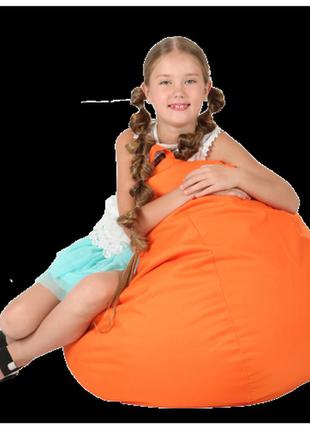Кресло-мешок груша хатка средняя оранжевая (подростковая)1 фото