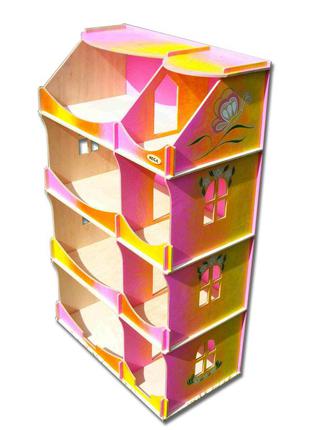 Кукольный домик-шкаф hega радужный с росписью (090p)1 фото