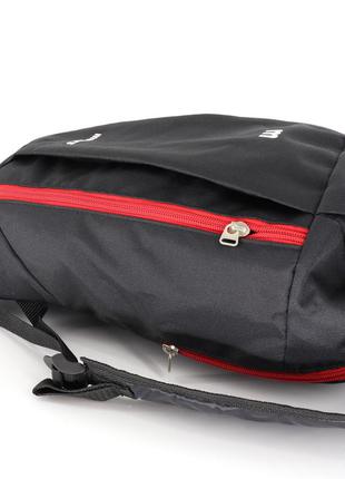 Дитячий маленький рюкзак mayers чорний міській з червоною блискавкою(m0077)6 фото
