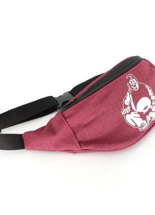 Стильна сумка поясна бананка червона унісекс з малюнком (0510916)