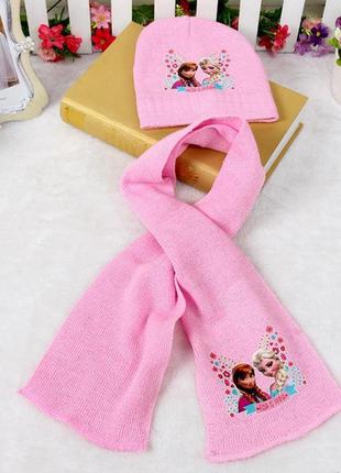 Шапка и шарф демисезонные для девочки