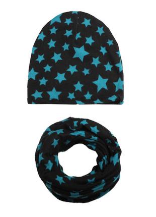 Набор в звезды детский шапка и снуд