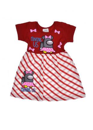 Платье детское летнее among us / амонг ас красное