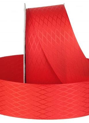 Стрічка атласна ромб червона 13,6 м, ширина 2,5 см