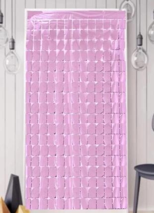 Дощик рожевий світлий для фотозоны кубиками - висота 2 метри, ширина 1 метр