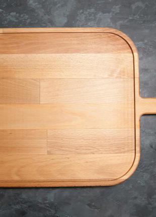 Сервировочная доска деревянная тарелка для подачи стейка шашлыка мясных блюд суши и нарезки 36х24 см "аквадро"1 фото