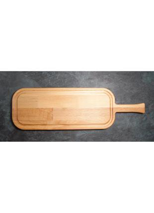 Сервірувальна дошка дерев'яна тарілка для подачі стейка шашлику м'ясних страв та нарізки 42х13 см "алонг"2 фото