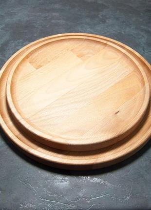 Сервірувальна дошка дерев'яна тарілка для подачі стейка шашлику м'ясних страв та нарізки 29х29 см "араунд"4 фото
