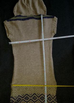 Туника (платье) с капюшоном, в составе шерсть, sisley3 фото