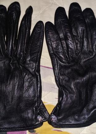 Демісезонні, шкіряні, укорочені рукавички1 фото