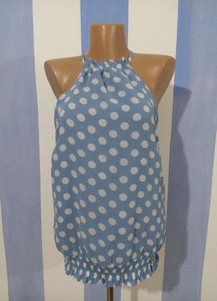 Шикарний шифоновий топ в горохи,тренд 2018 року