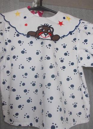 Блузочка хлопкова для доні 86 дов-34,шир-33,рукав-26