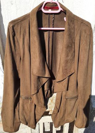 Стильный замшевый мягкий жакет пиджак куртка блейзер1 фото
