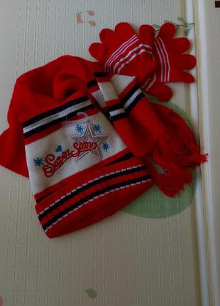 Шапка, шарф і рукавички новий набір з етикеткою2 фото