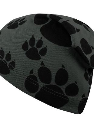 Шапка одинарная детская с узором следы