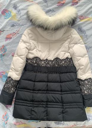 Пуховик зимовий чорний білий монохромний пальто сумка гіпюр з капюшоном5 фото