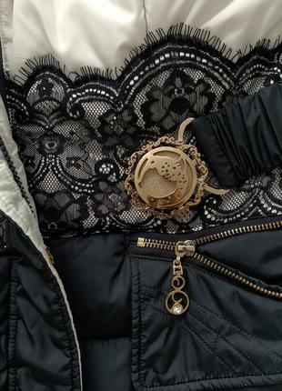 Пуховик зимовий чорний білий монохромний пальто сумка гіпюр з капюшоном7 фото