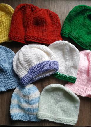 Вязаные шапки шапочки для куклы пупса baby born/ baby annabelle