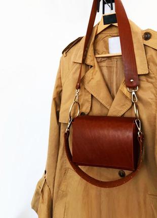 Структурированная  кожаная базовая  сумка  ручной работы   , сумка украинского бренда1 фото