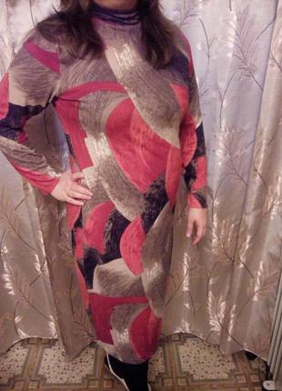 Сукня з ангори, полуприталенного силуету, з довгим рукавом1 фото