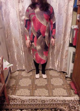 Платье из ангорки, полуприталенного силуэта, с длинным рукавом4 фото