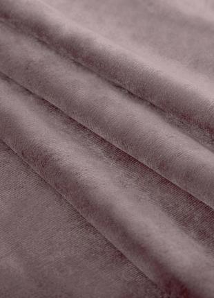 Порт'єрна тканина для штор оксамит люкс рожево-димчастого кольору2 фото