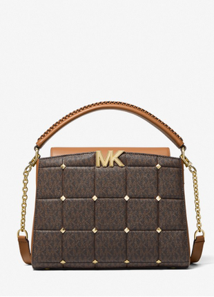 Стьобана сумка-портфель середнього розміру з заклепками і логотипом karlie michael kors оригінал