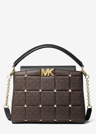 Стеганая сумка-портфель среднего размера с заклепками и логотипом karlie michael kors оригинал