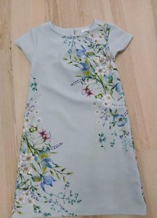 Платье next цветочный принт бирюза 8 лет