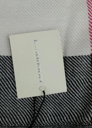 Burberry шарф женский кашемировый тонкий бежево серый9 фото